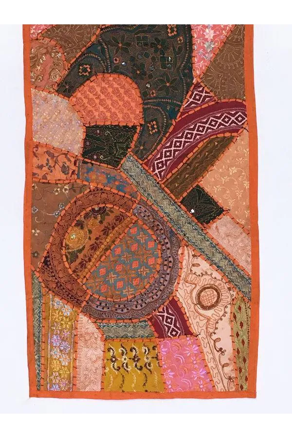 Tapisserie Murale Patchwork Tzigane Rajasthan – 100% Coton – 87x72 Cm