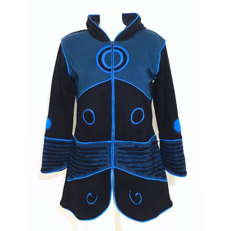 Manteau Femme Hapna Bleu Jersey et Polaire Manteau Femme Hapna Bleu Jersey et Polaire