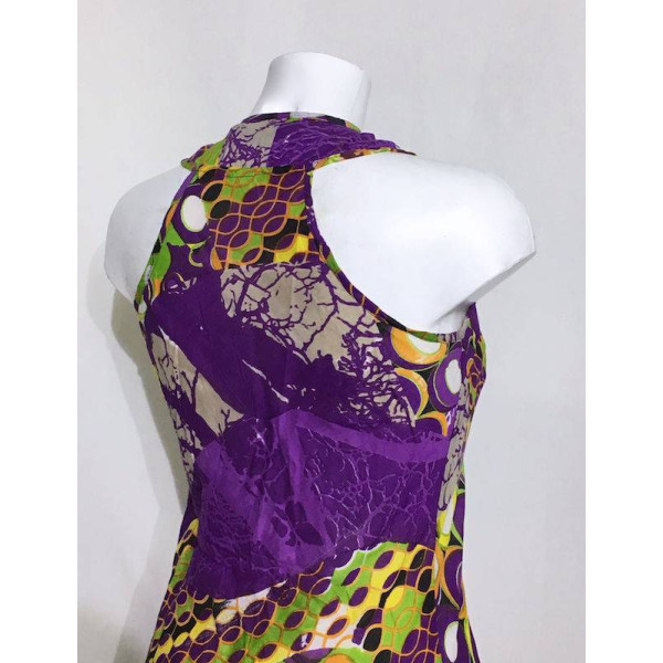 Robe Courte Marcel Imprimé Graphique Violet