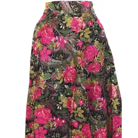 Jupe Portefeuille Coton Imprimé réf: VP-0D Noir