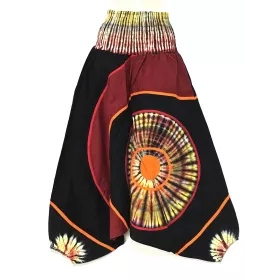 SAROUEL TIE-DYE NOIR ET ROUGE