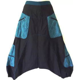 SAROUEL ETHNIQUE NOIR ET BLEU réf:E12-03