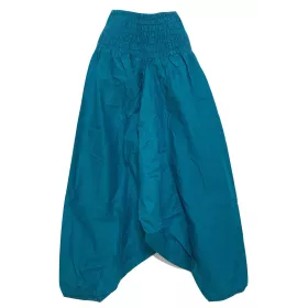 Sarouel Smocks Coton Uni Pétrole