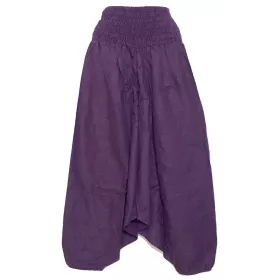 Sarouel Smocks Coton Uni Violet