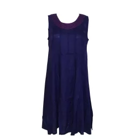 Robe Midi Jaora Viscose Unie Bleu Marine