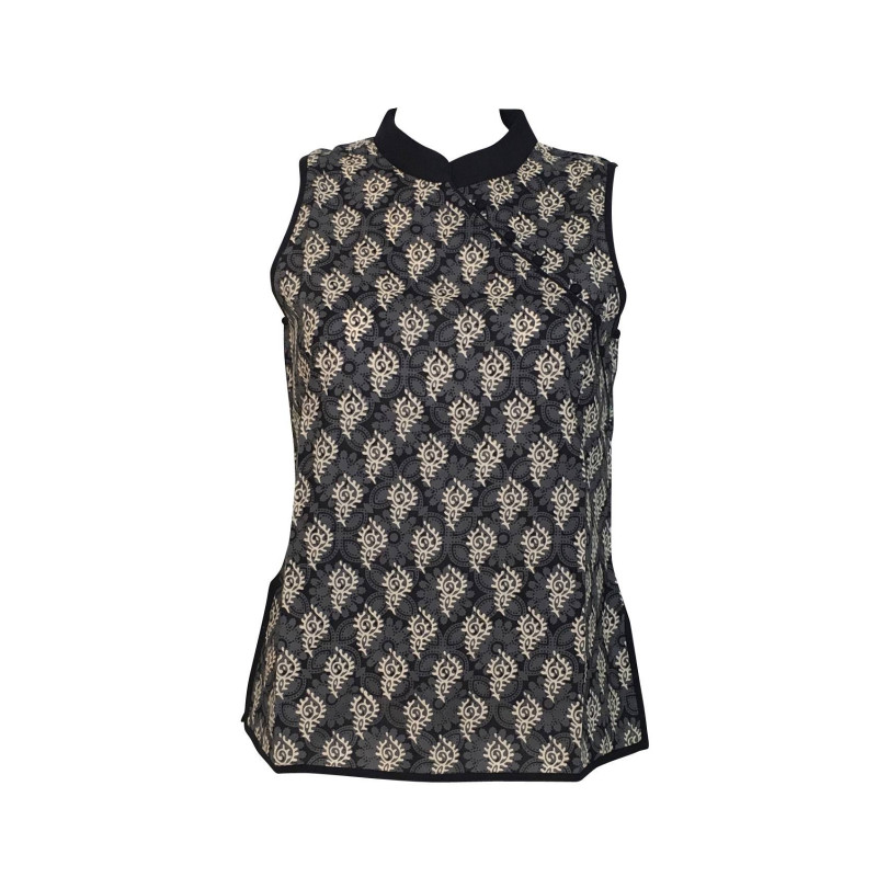 Manora Haut Femme Coton Imprimé Cédar Noir Manora Haut Femme Coton Imprimé Cédar Noir
