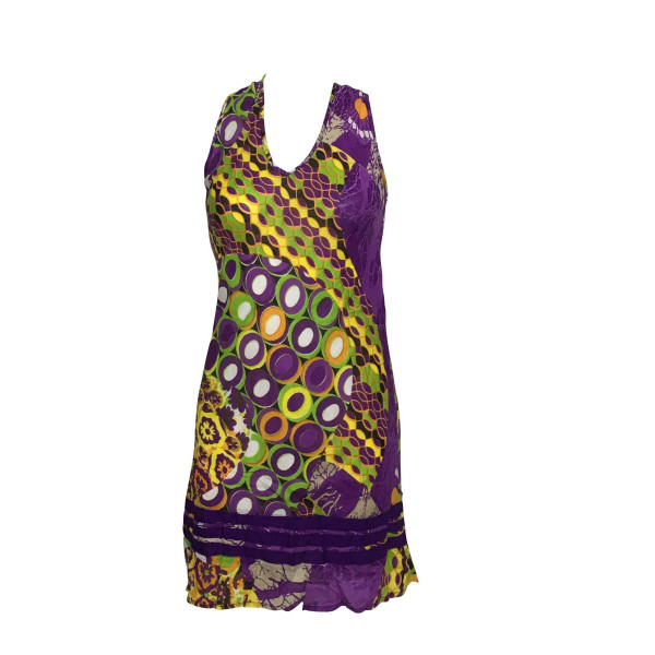 Robe Courte Marcel Imprimé Graphique Violet