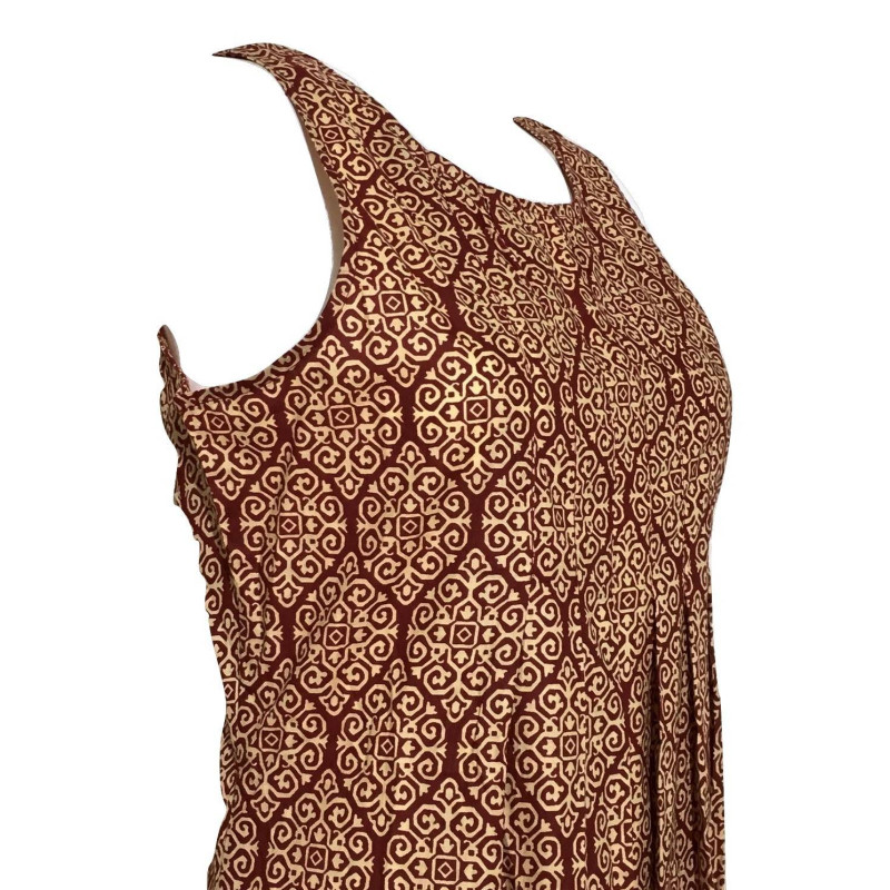 Robe Longue Vanua Imprimé Osian Bordeaux