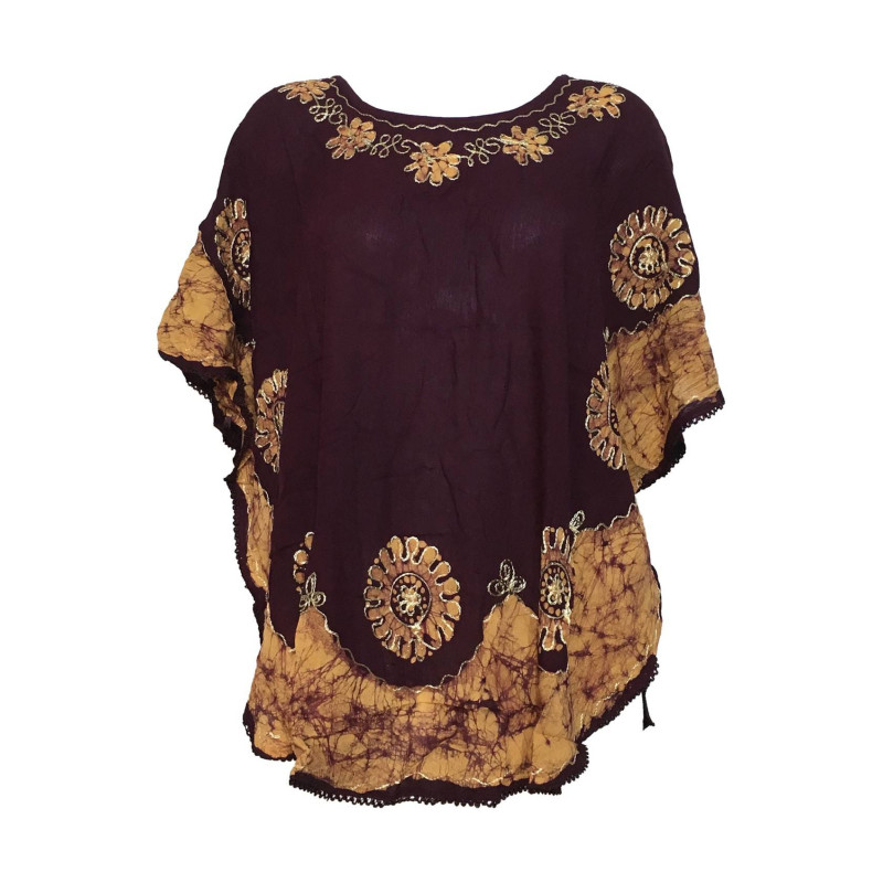 Blouse Caftan Grande Taille Karera BT-404 Bordeaux