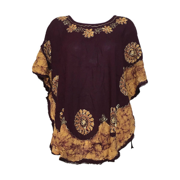 Blouse Caftan Grande Taille Karera BT-404 Bordeaux