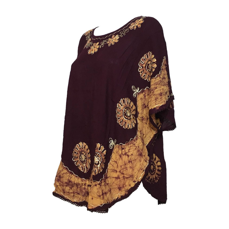 Blouse Caftan Grande Taille Karera BT-404 Bordeaux