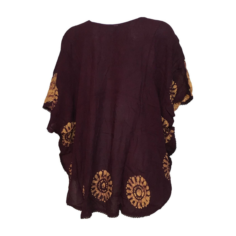 Blouse Caftan Grande Taille Karera BT-404 Bordeaux