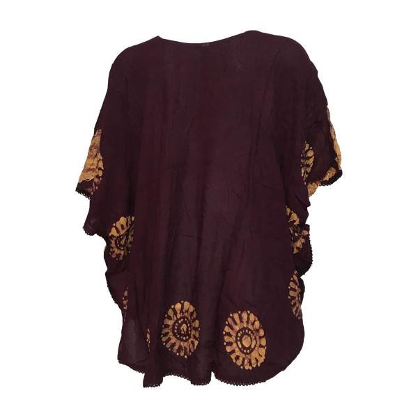 Blouse Caftan Grande Taille Karera BT-404 Bordeaux