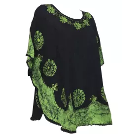 Tunique Karéra Grande Taille BT-404 Noir et Batik Vert