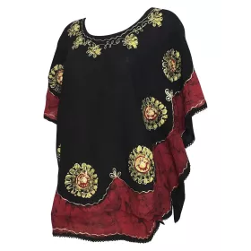 Blouse Caftan Grande Taille Karéra BT-404 Noir et Bordeaux