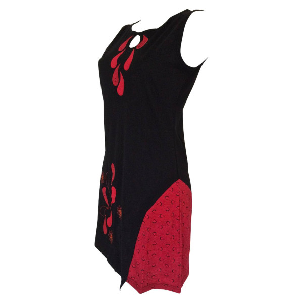 Tunique Juhafar Jersey de coton Noir et Rouge