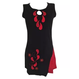 Tunique Juhafar Jersey de coton Noir et Rouge