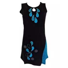 Tunique Juhafar Jersey de coton Noir et Bleu