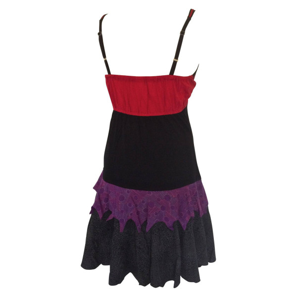 Robe d'été Ethnique Ambad Noir Rouge et Violet