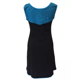 Robe Évasée Mundi col Ouvert noir et turquoise