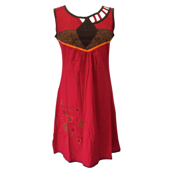 Robe Évasée Mundi Jersey Rouge d'été