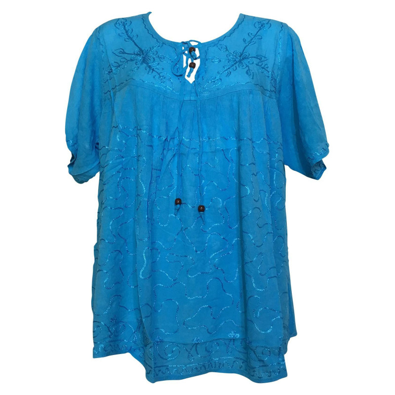 Caftan Malhia Grande Taille Viscose Huit Couleurs Unies