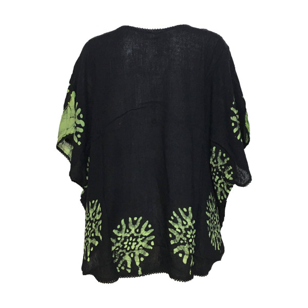 Blouse Nadda Fuide Ample Été BT- 405 noir/vert