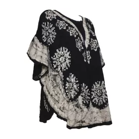 Kaftan Fluide Grande Taille Nadda BT-405 noir/écru
