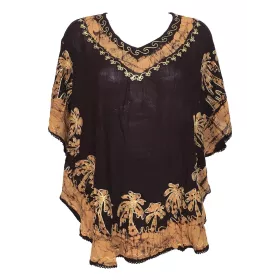 Blouse Caftan Grande Taille Harda BT-410 Choco deux Tons