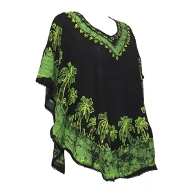 Tunique Harda Grande Taille BT-410 Noir et Batik Vert