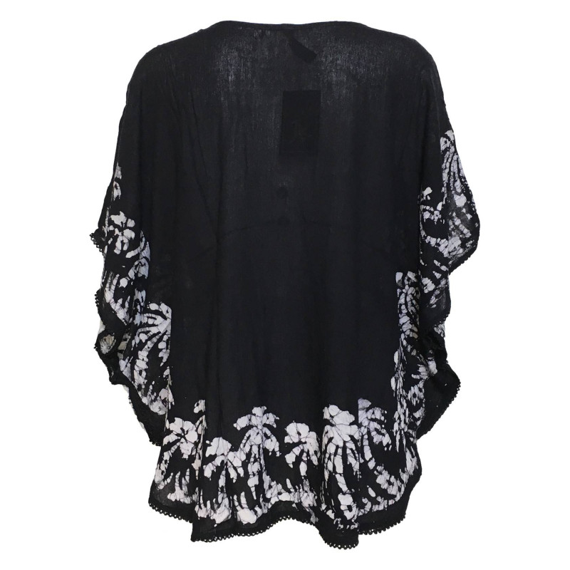 Caftan Harda Viscose Noir et Blanc