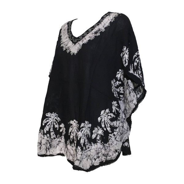 Caftan Harda Viscose Noir et Blanc