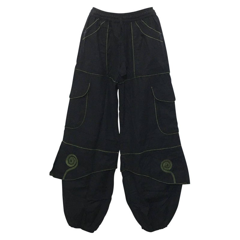Pantalon Homme Sarila Noir Liseré Kaki
