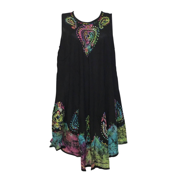 Robe Grande Taille Borunda Noir et Batik BT-500