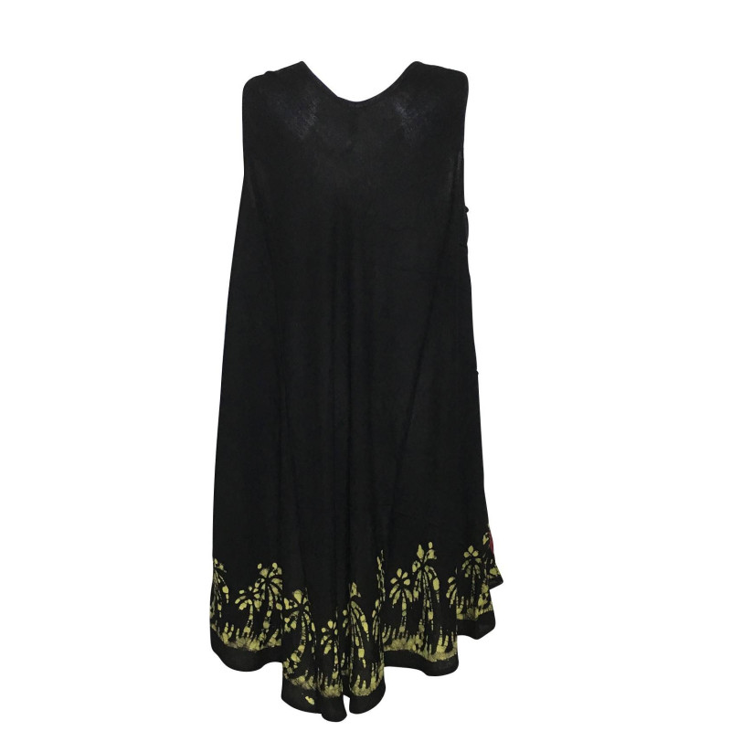 Robe Grande Taille Kotraj Noir Batik Bordeaux Ocre BT-305