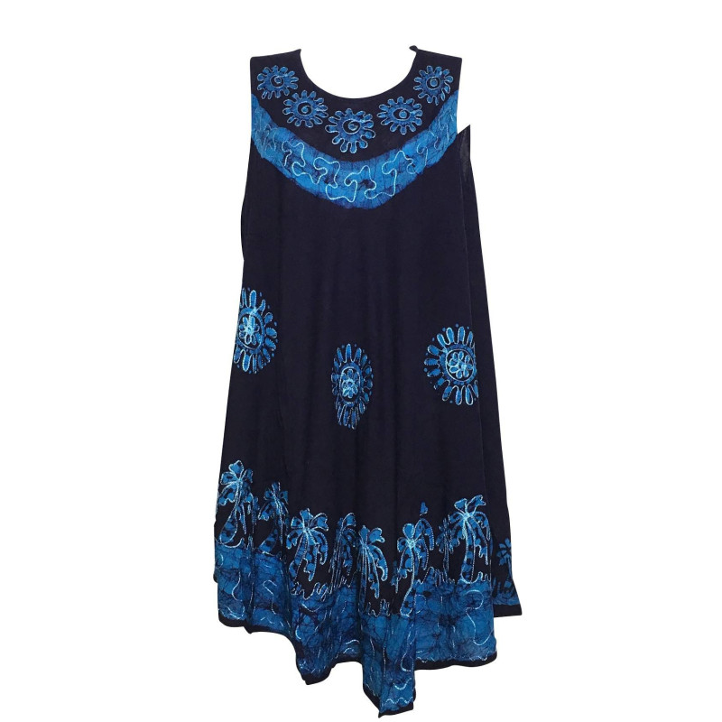 Robe Grande Taille Kotraj Marine Batik Turquoise BT-305