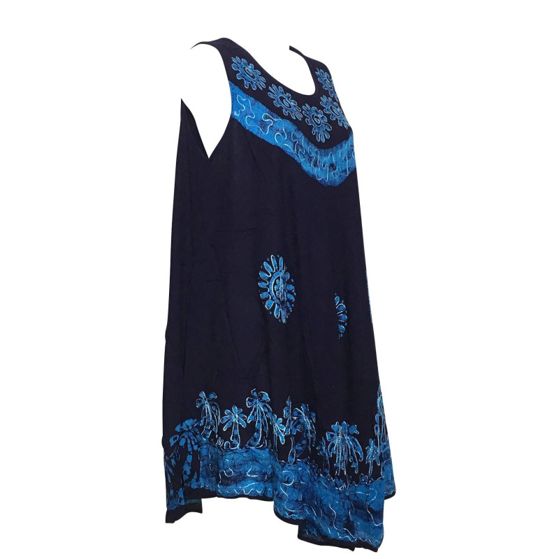 Robe Grande Taille Kotraj Marine Batik Turquoise BT-305