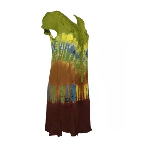 Robe Courte Antali Tie Dye JK-39 Anis et Marron