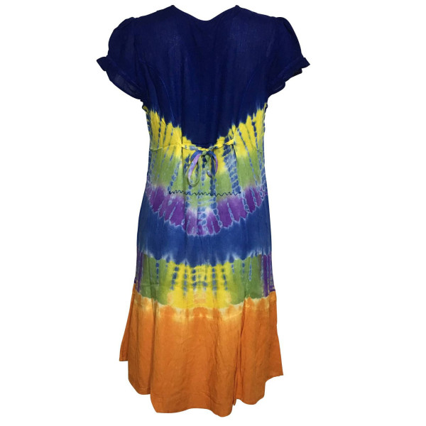 Robe Courte Antali Tie Dye JK-39 Marine et Orange