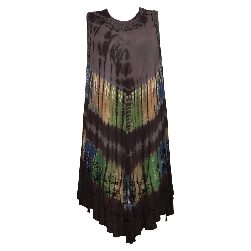 Robe Grande Taille évasée R-31chocolat