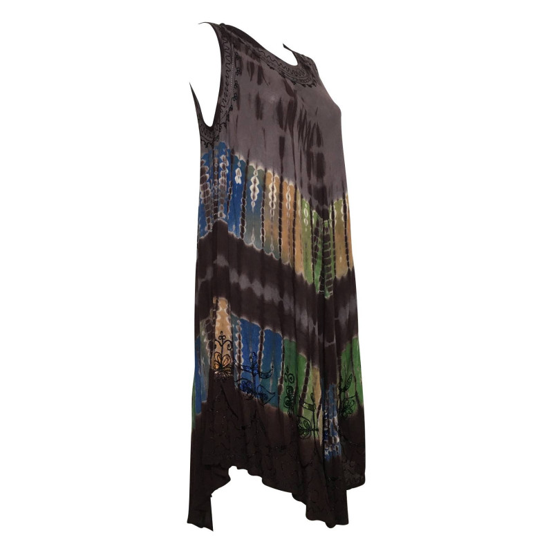Robe Grande Taille évasée R-31chocolat