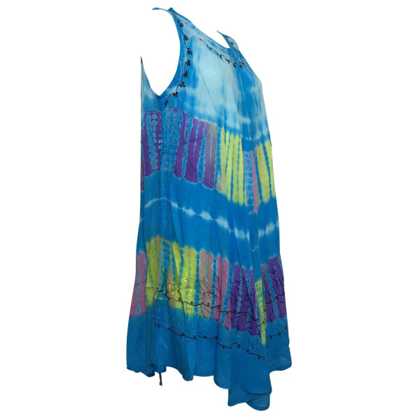 Robe Grande Taille évasée R-31 turquoise