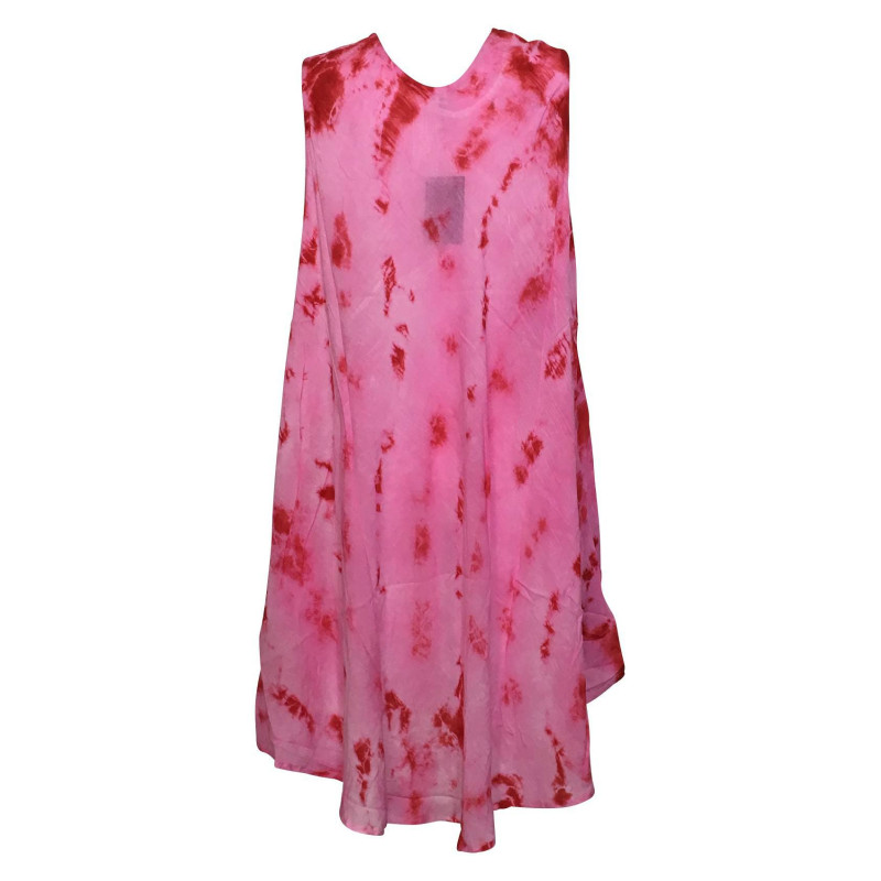 Robe Asymetrique Papillon Peint Artisanal JK-293 rouge