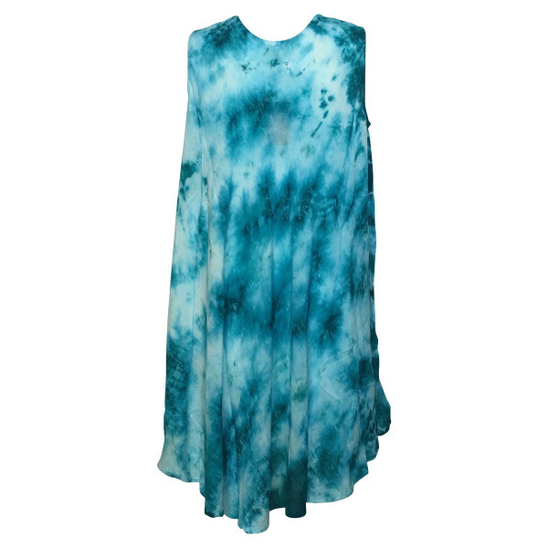 Robe Asymetrique Papillon Peint Artisanal JK-293 émeraude