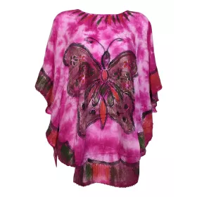 Haut Tie Dye Kaftan Grand Papillon Peint JK-1982 rose