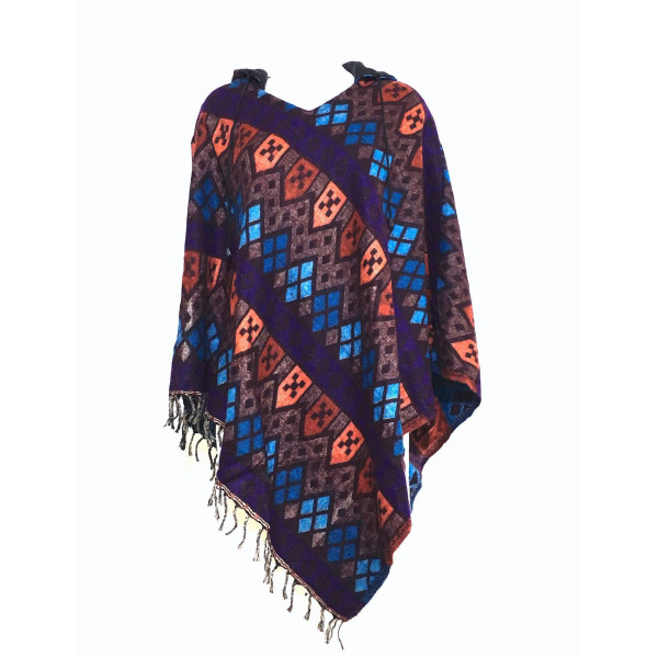 Poncho Laine Douce Artisanal du Népal