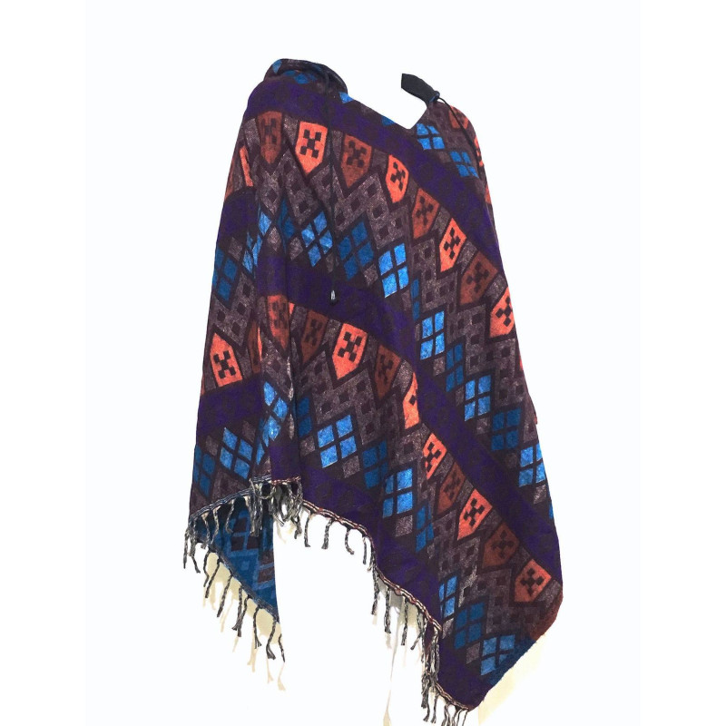 Poncho Laine Douce Artisanal du Népal