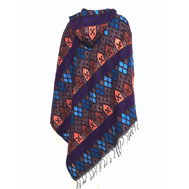 Poncho Laine Douce Artisanal du Népal