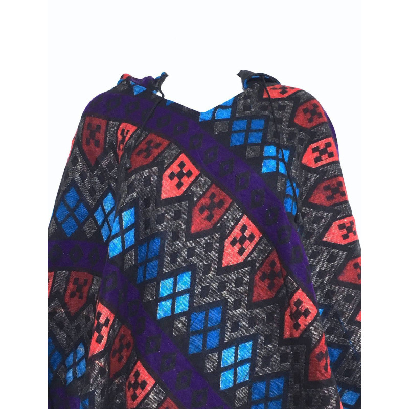 Poncho Femme Laine Douce Motifs géometiques