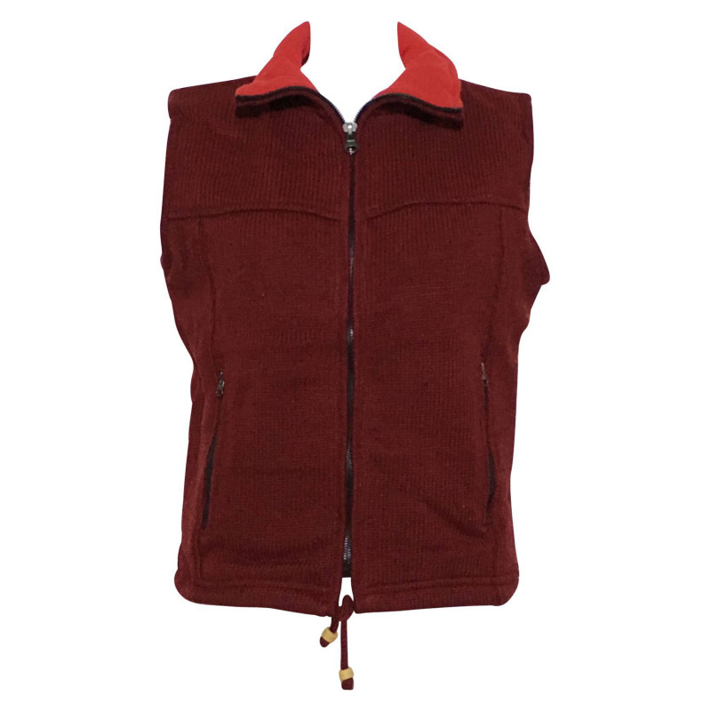 gilet sans manche bordeaux femme